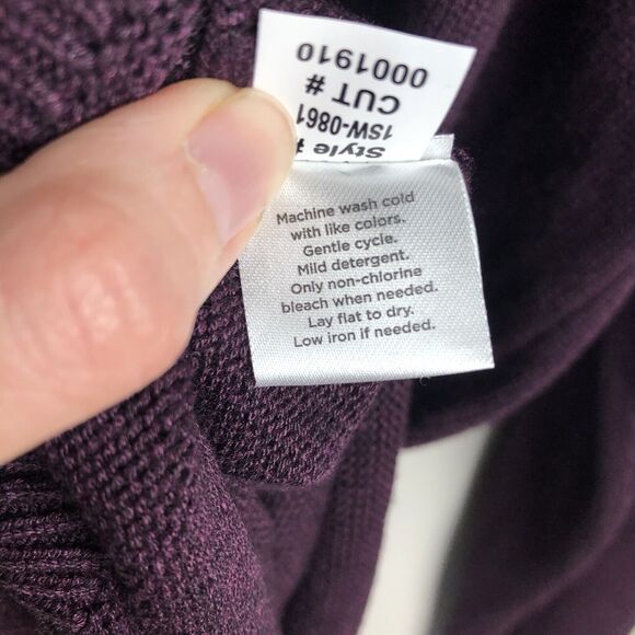 Mizzen+Main Sweater Mens XL Cassady Quarter Zip Plum Heather Mock Neck Pullover - Picture 10 of 14